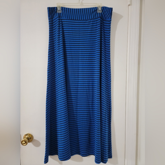 Blue & Black XL Striped Maxi Skirt - Picture 2 of 5